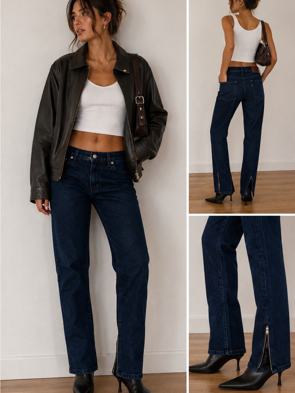 Polo Ralph Lauren Jeans Dark Wash Ankle Zip Jeans Y2K Straight Leg